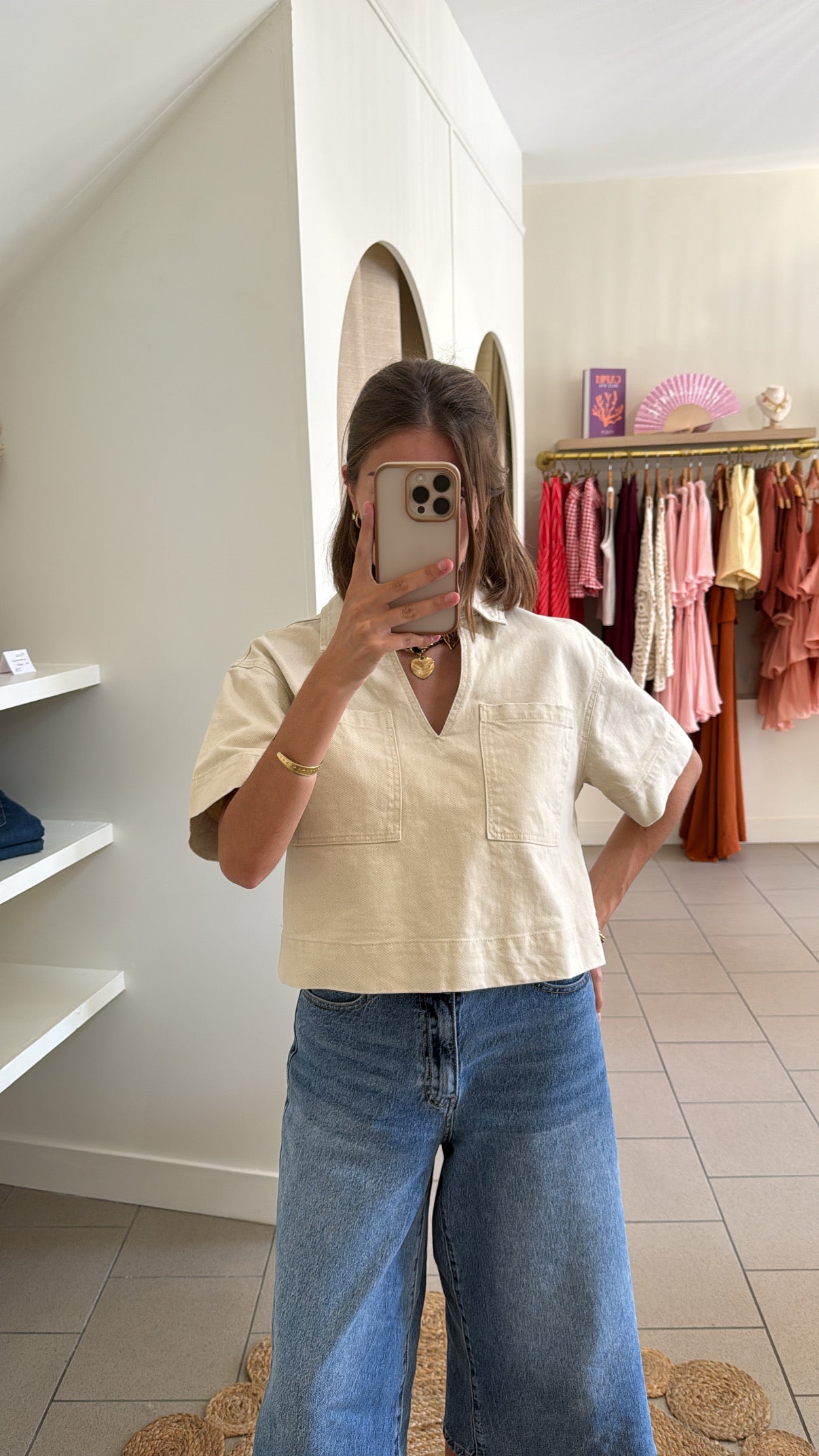 Chemise courte – Écru