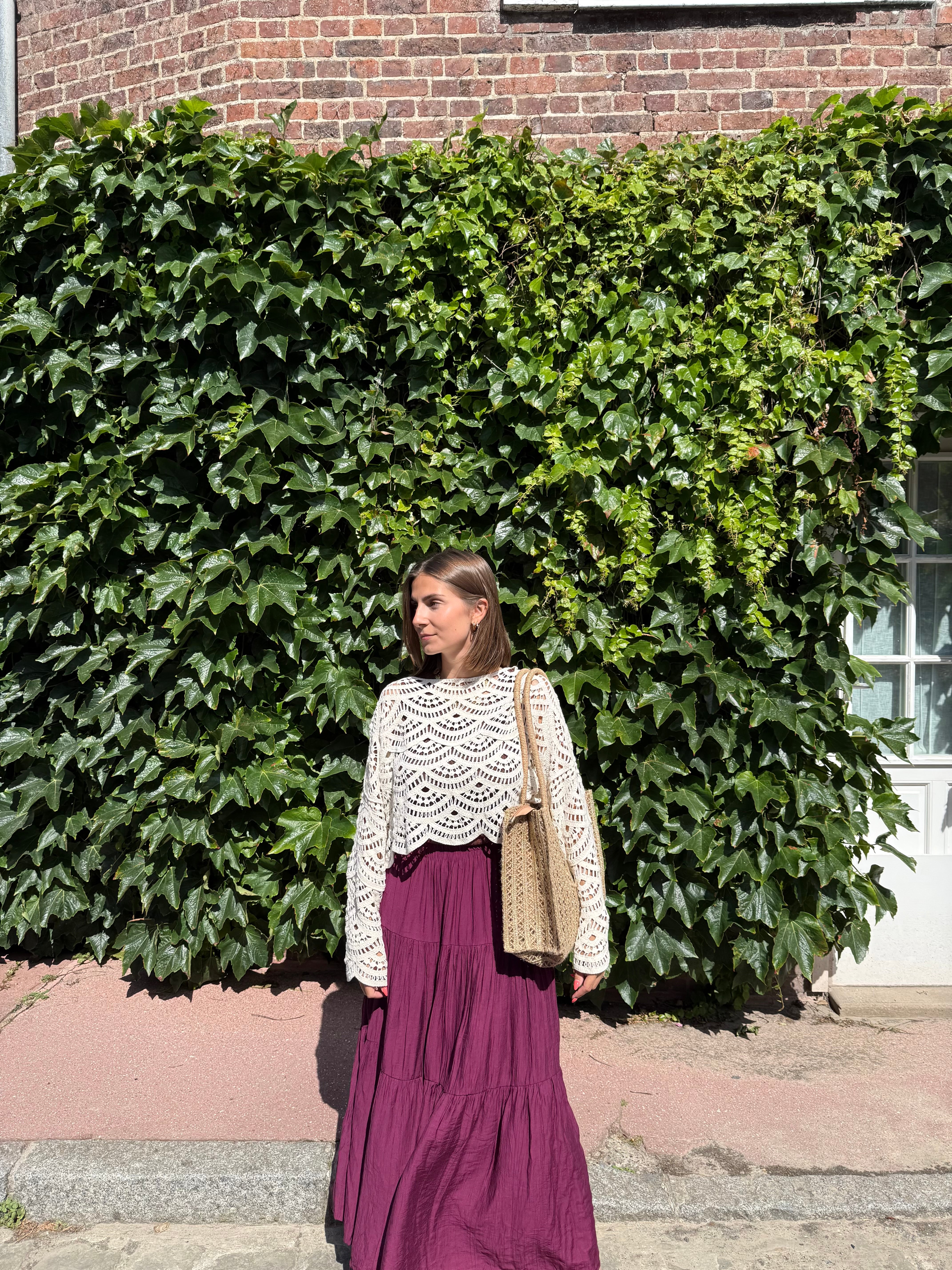 Jupe longue fluide – Prune