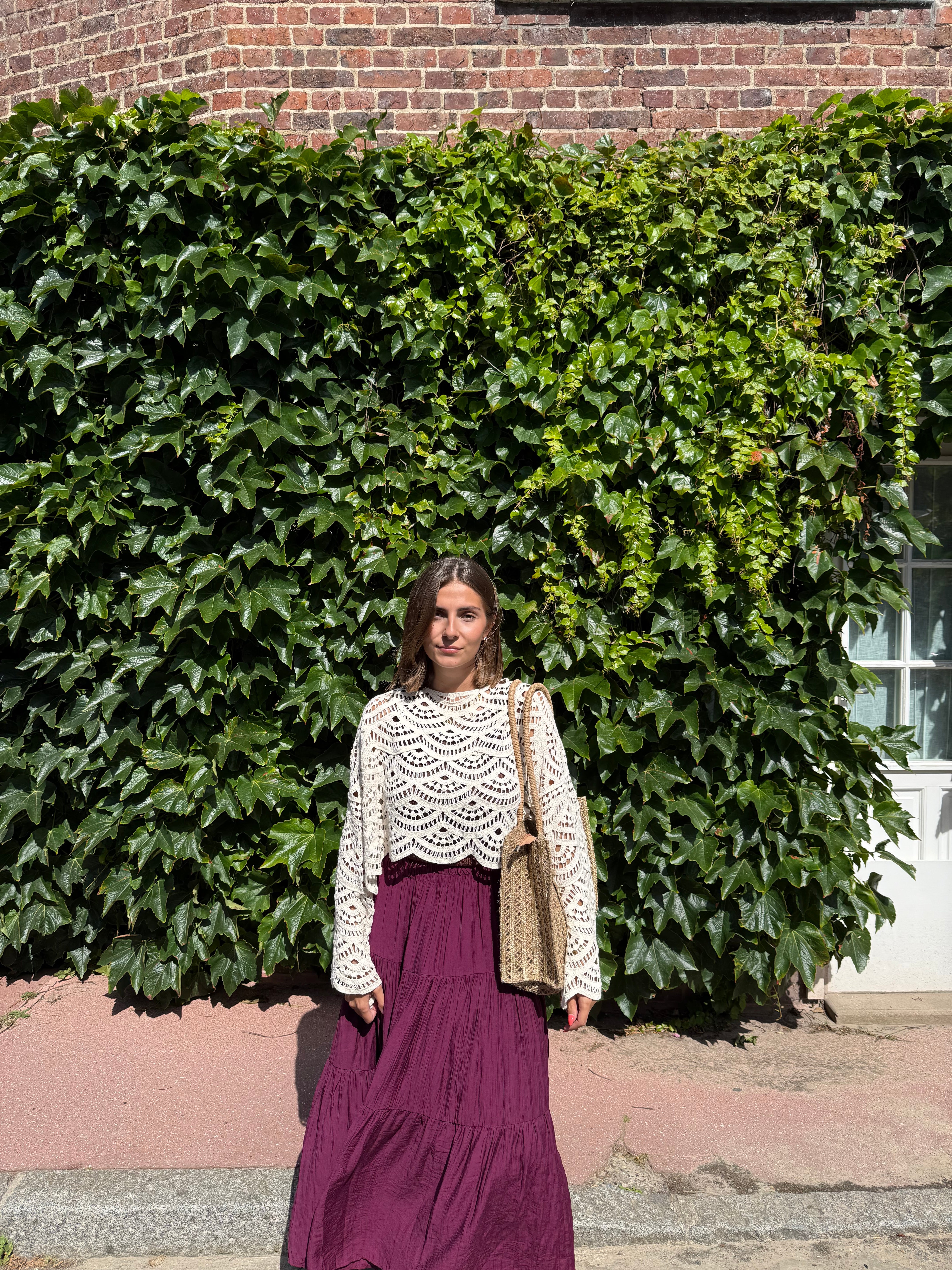 Jupe longue fluide – Prune