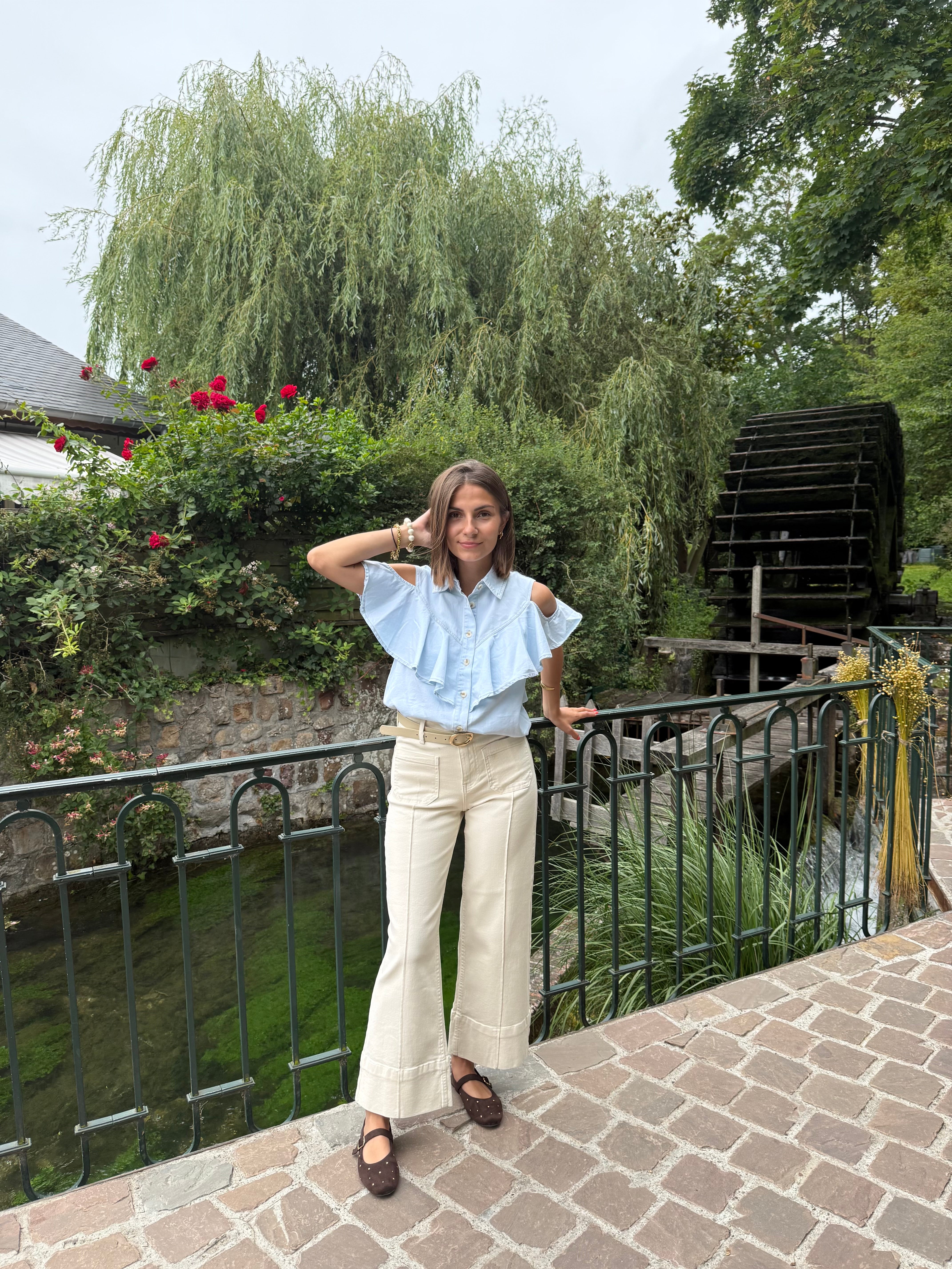 Chemise en jean à volants