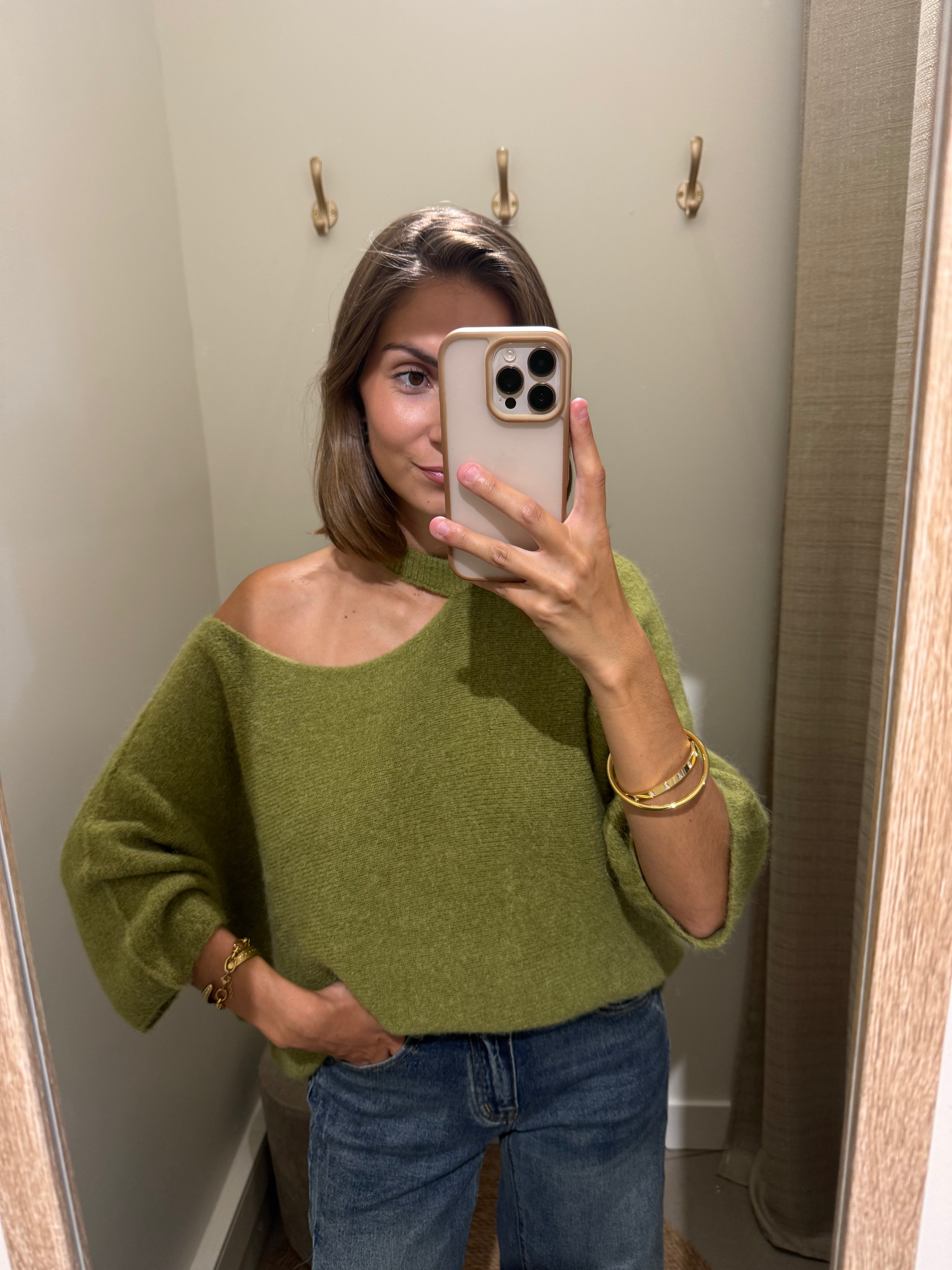 Pull SOLENE - vert olive