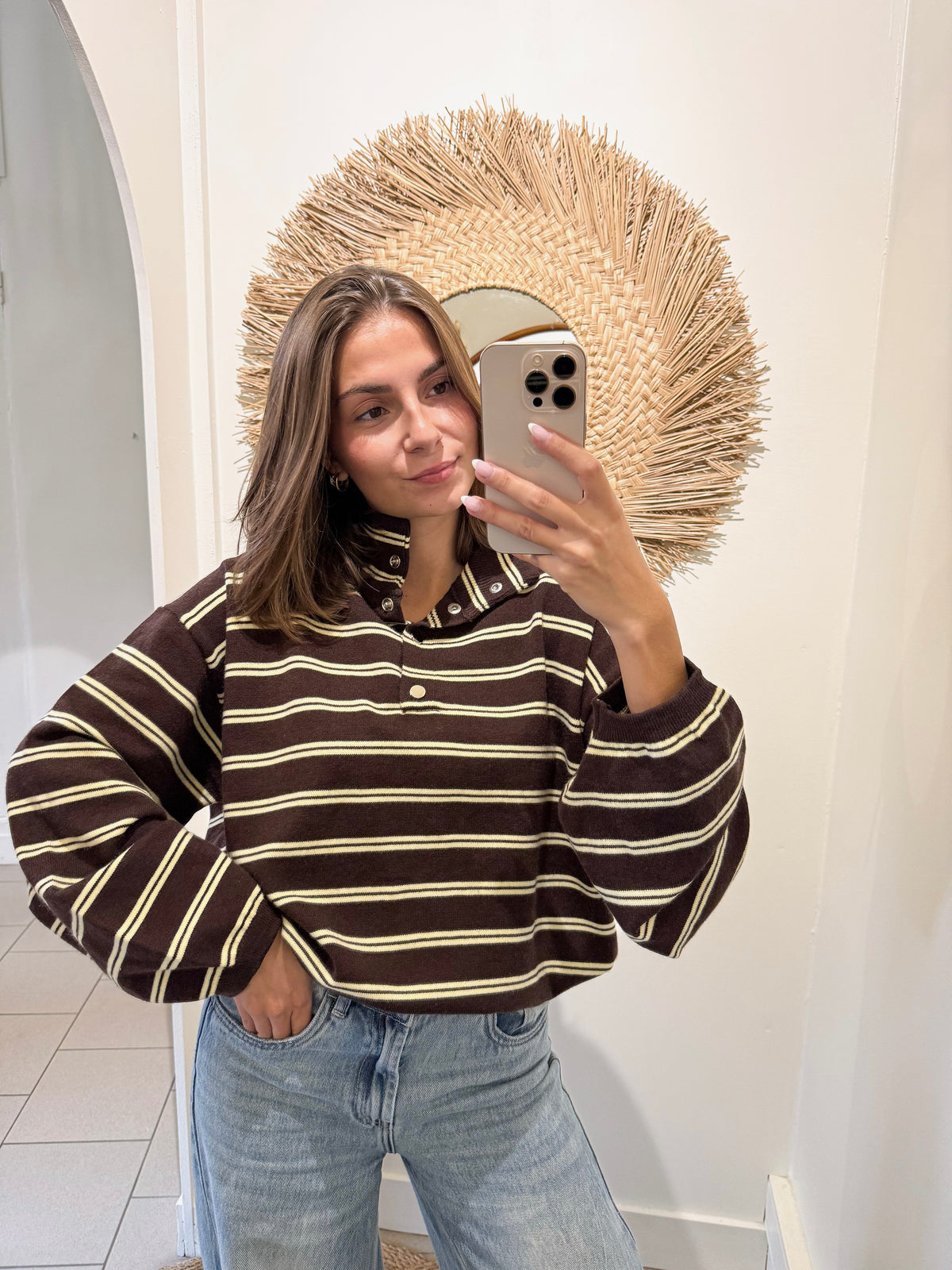 Pull polo rayé