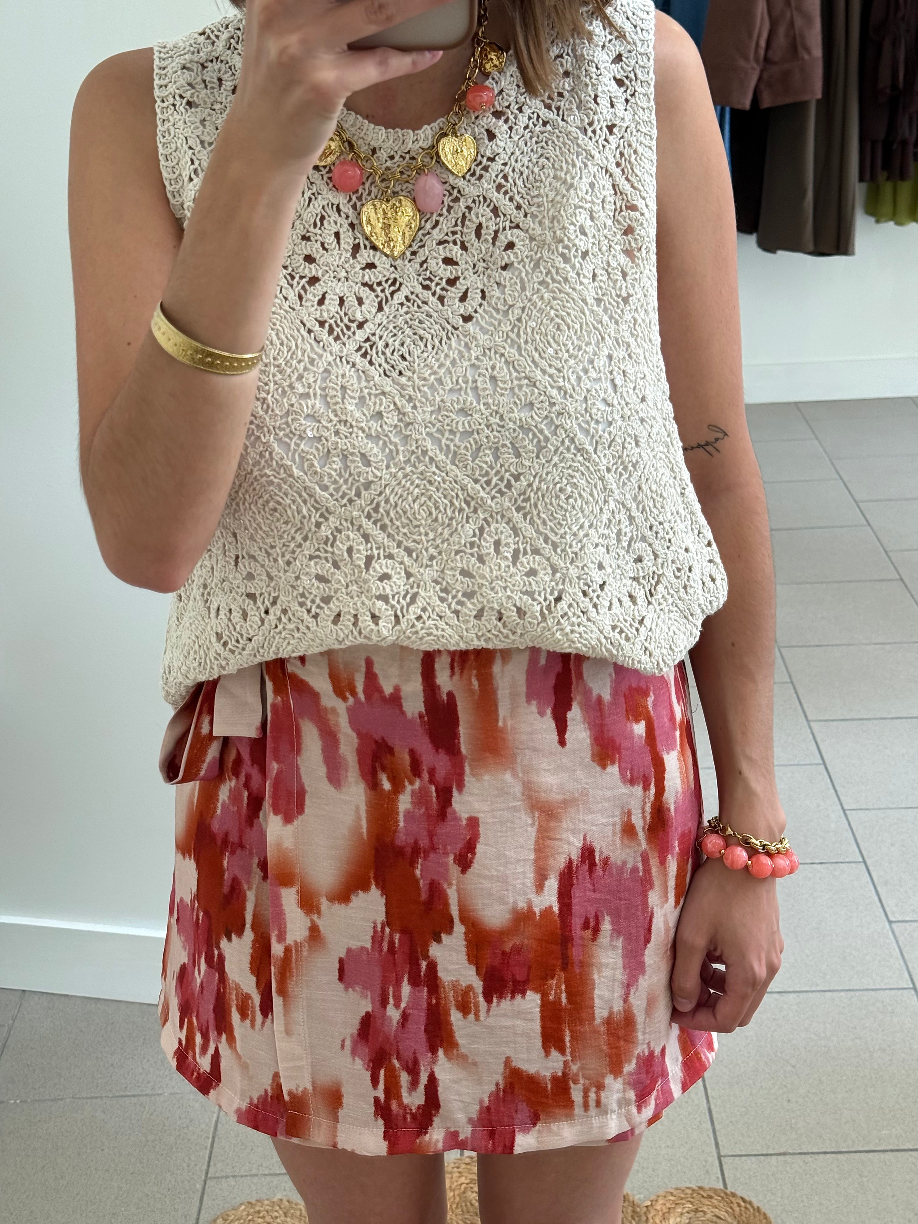 Top Crochet Écru