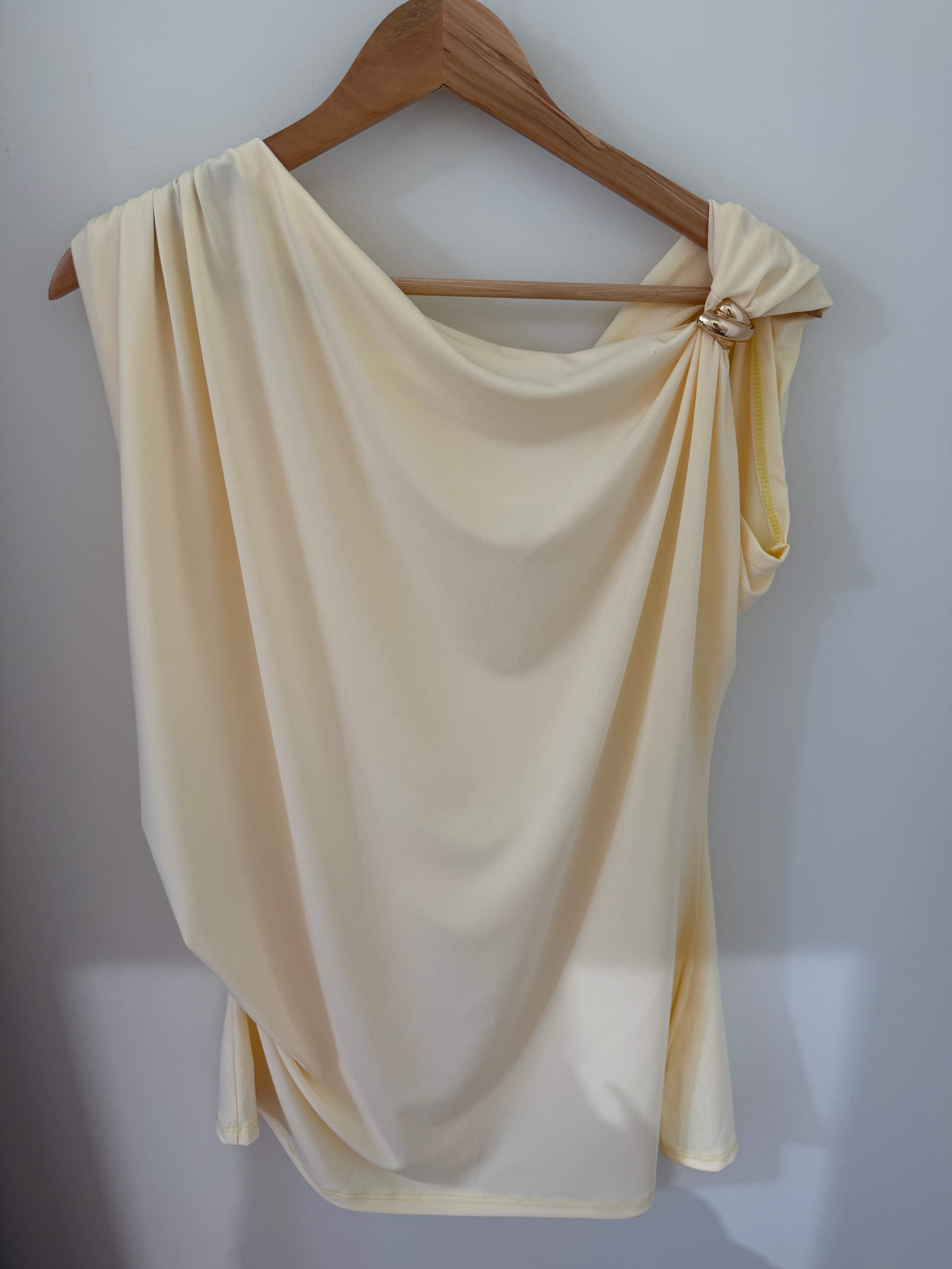 Top Drapé Grande Taille Jaune