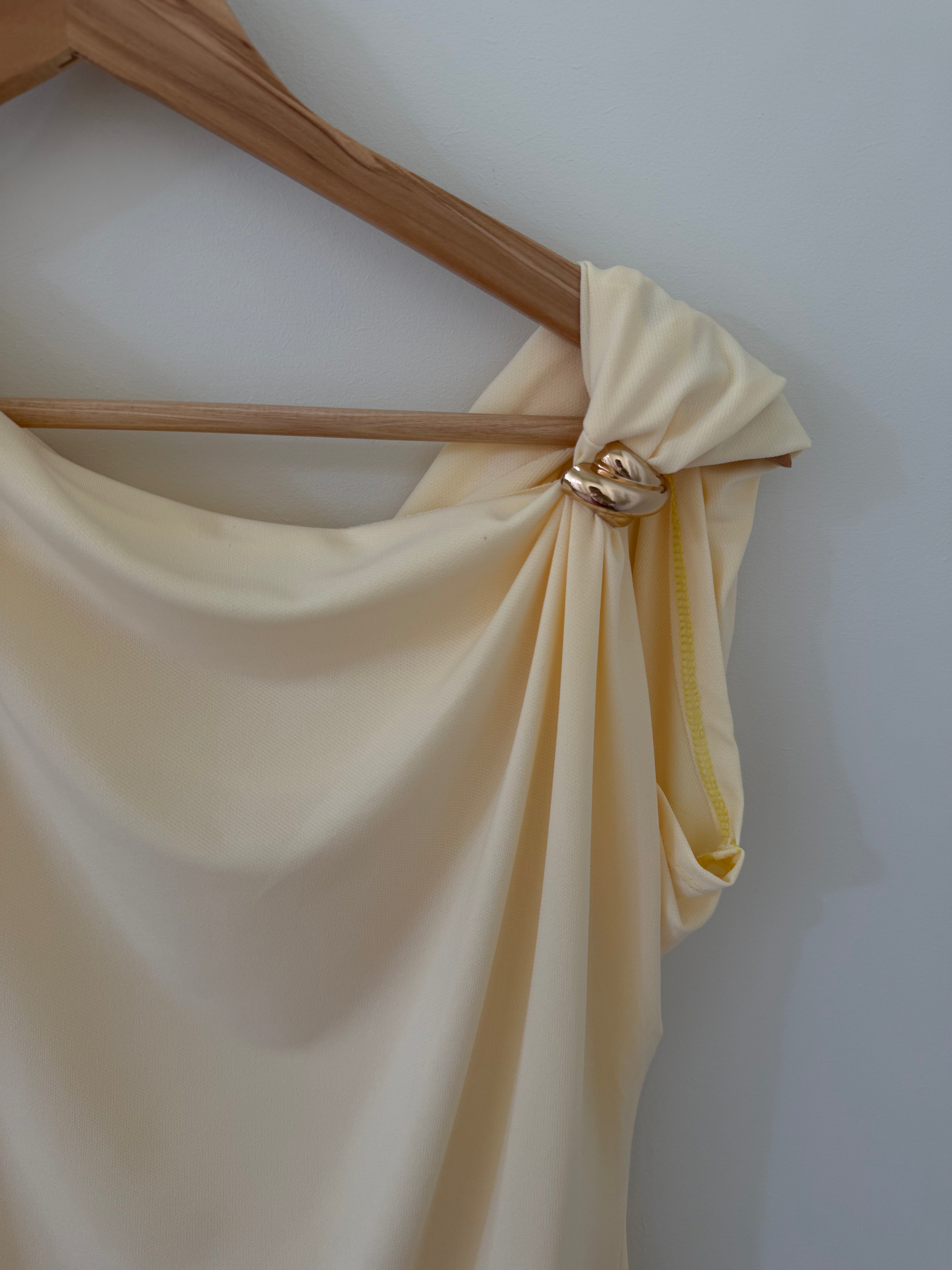 Top Drapé Grande Taille Jaune