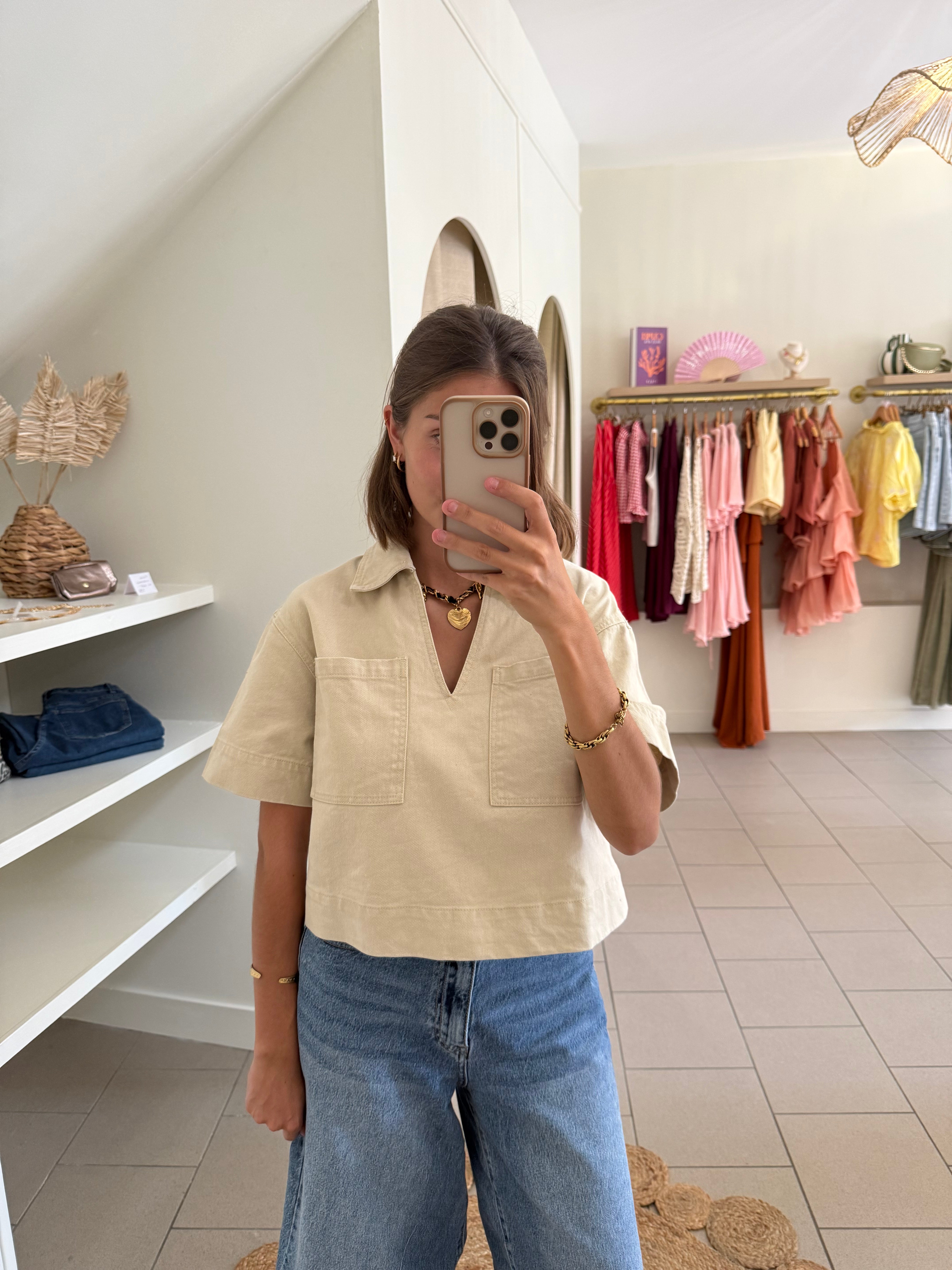 Chemise courte – Écru