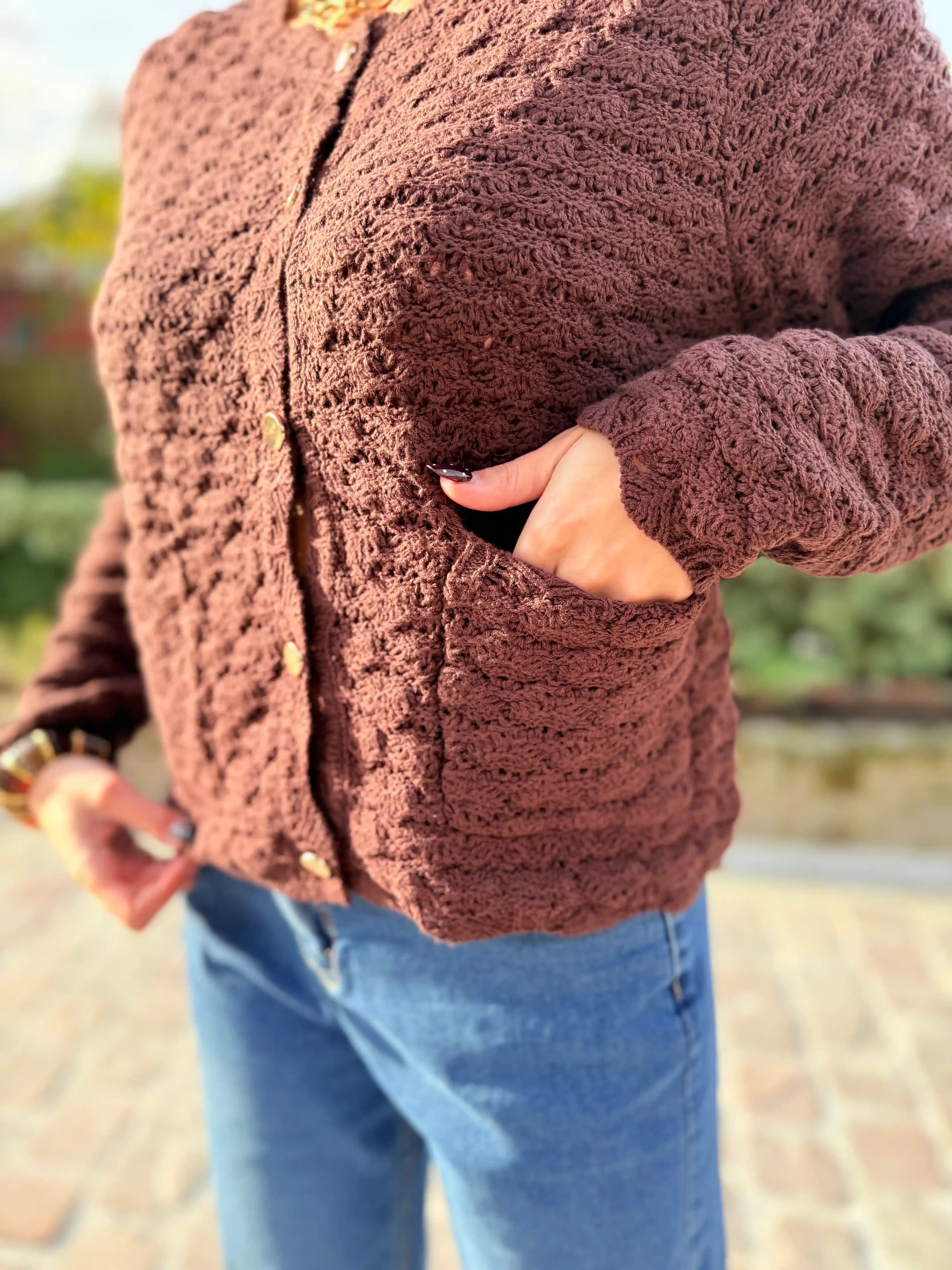 GILET AMBRE CHOCOLAT