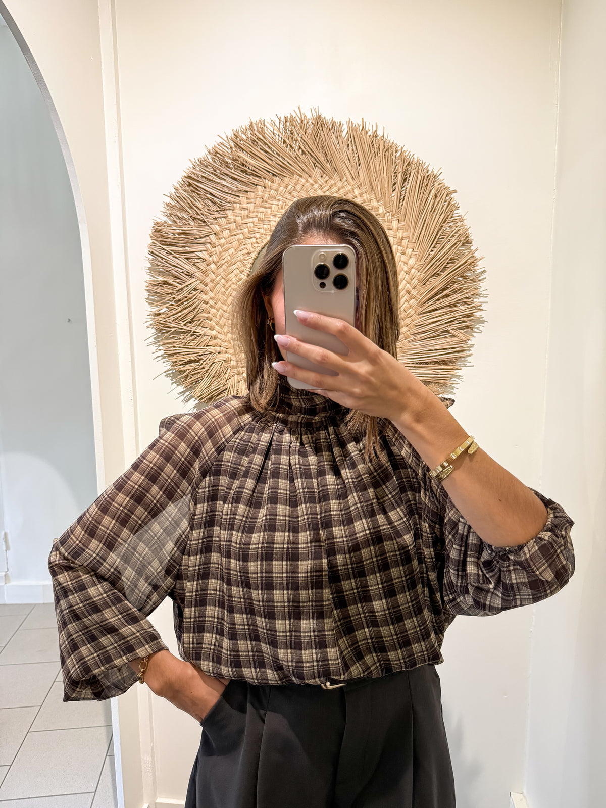 Chemise à carreaux chocolat