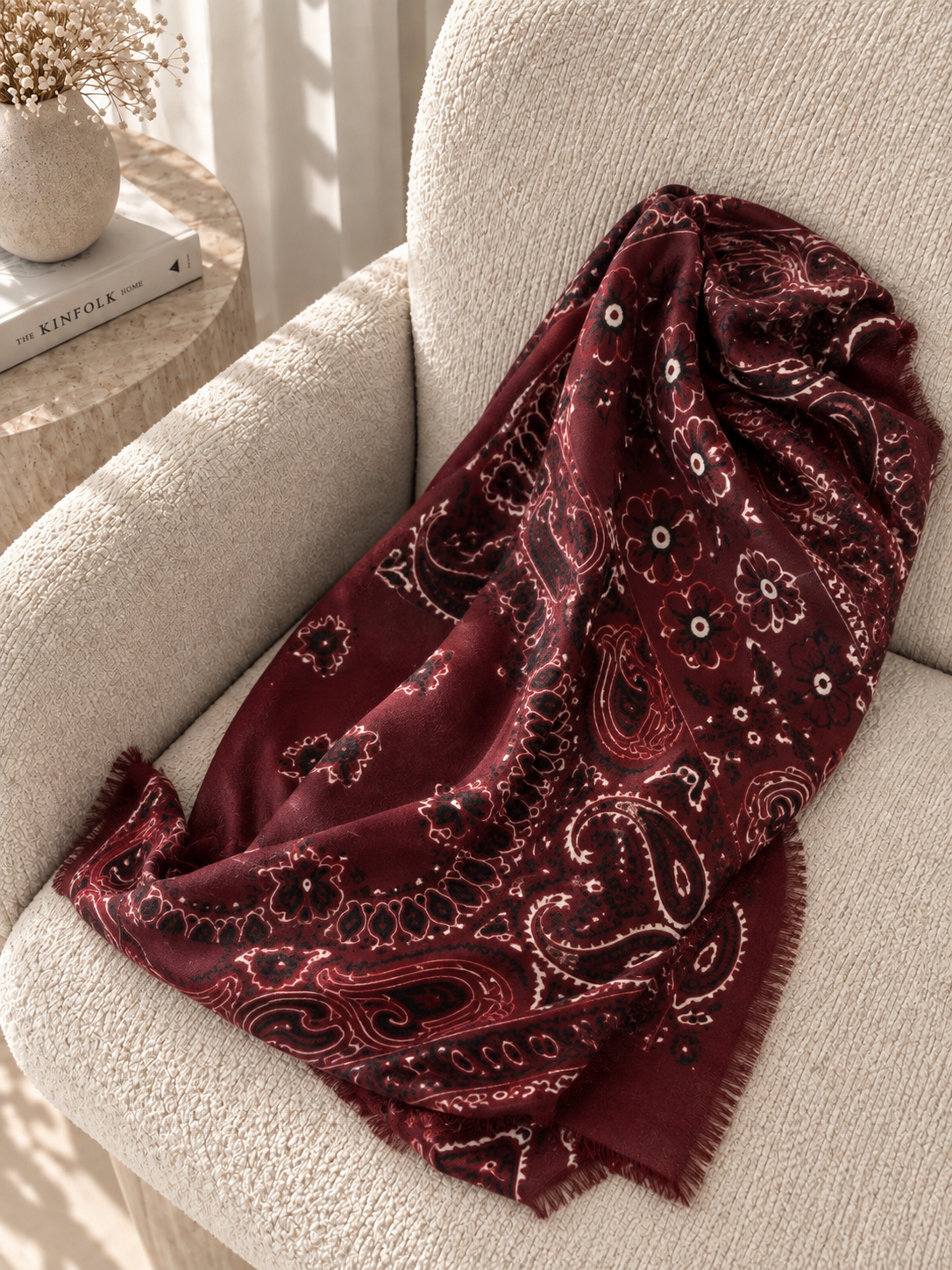 Écharpe bandana bordeaux