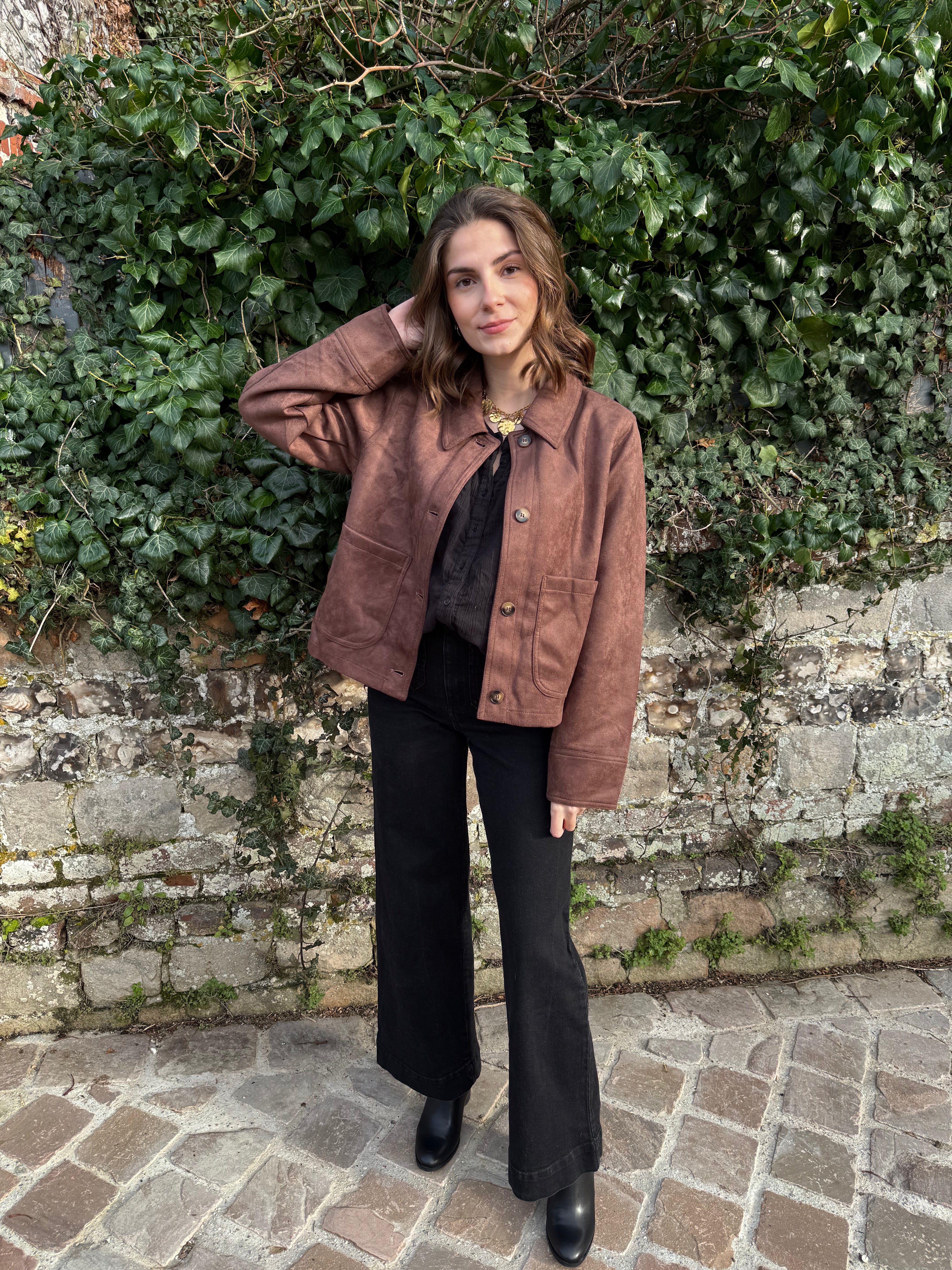 Veste suédine marron